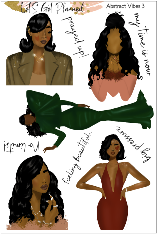 Abstract Vibes 3 1-Pg Sticker Sheet