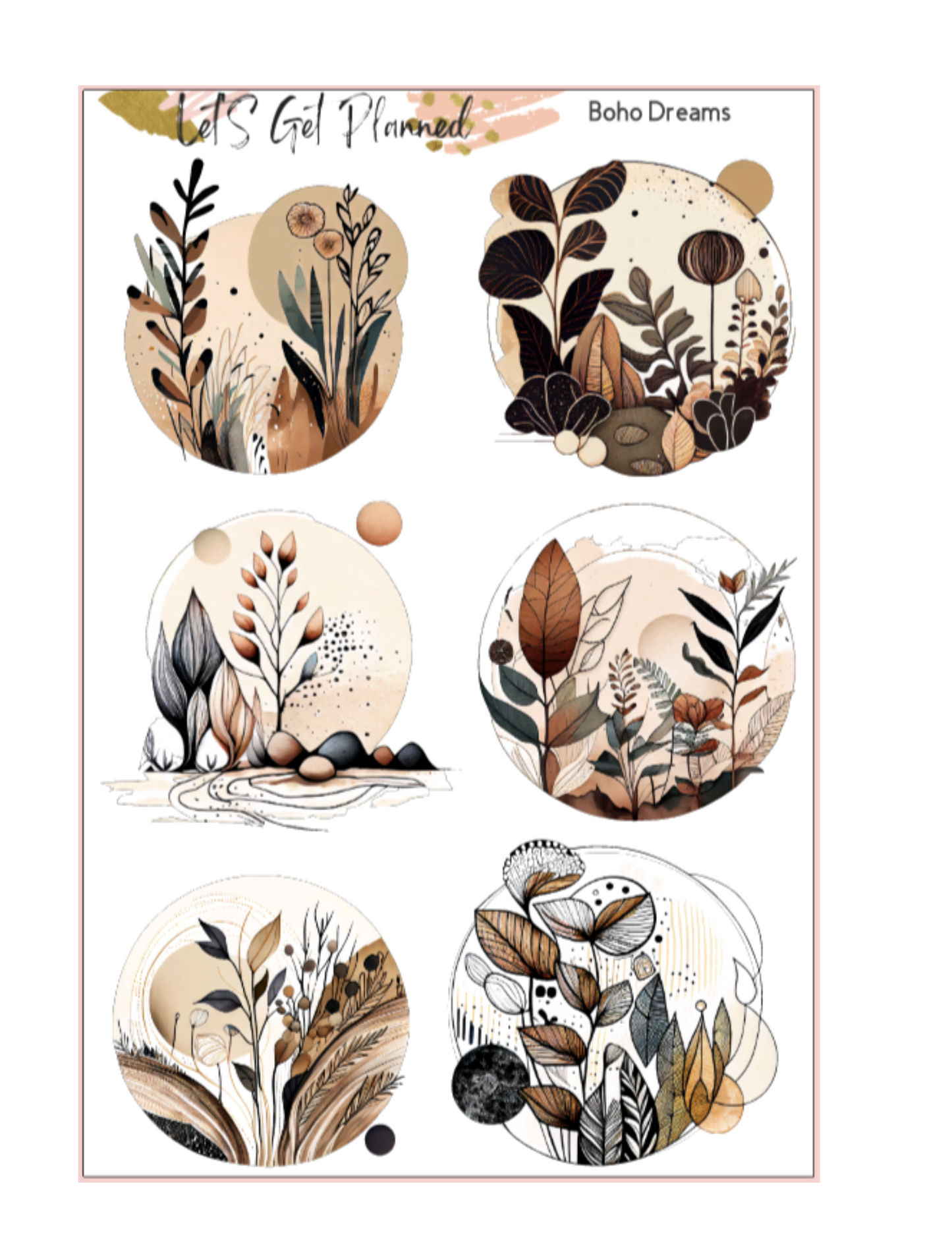 Boho Dreams 1-Pg Sticker Sheet
