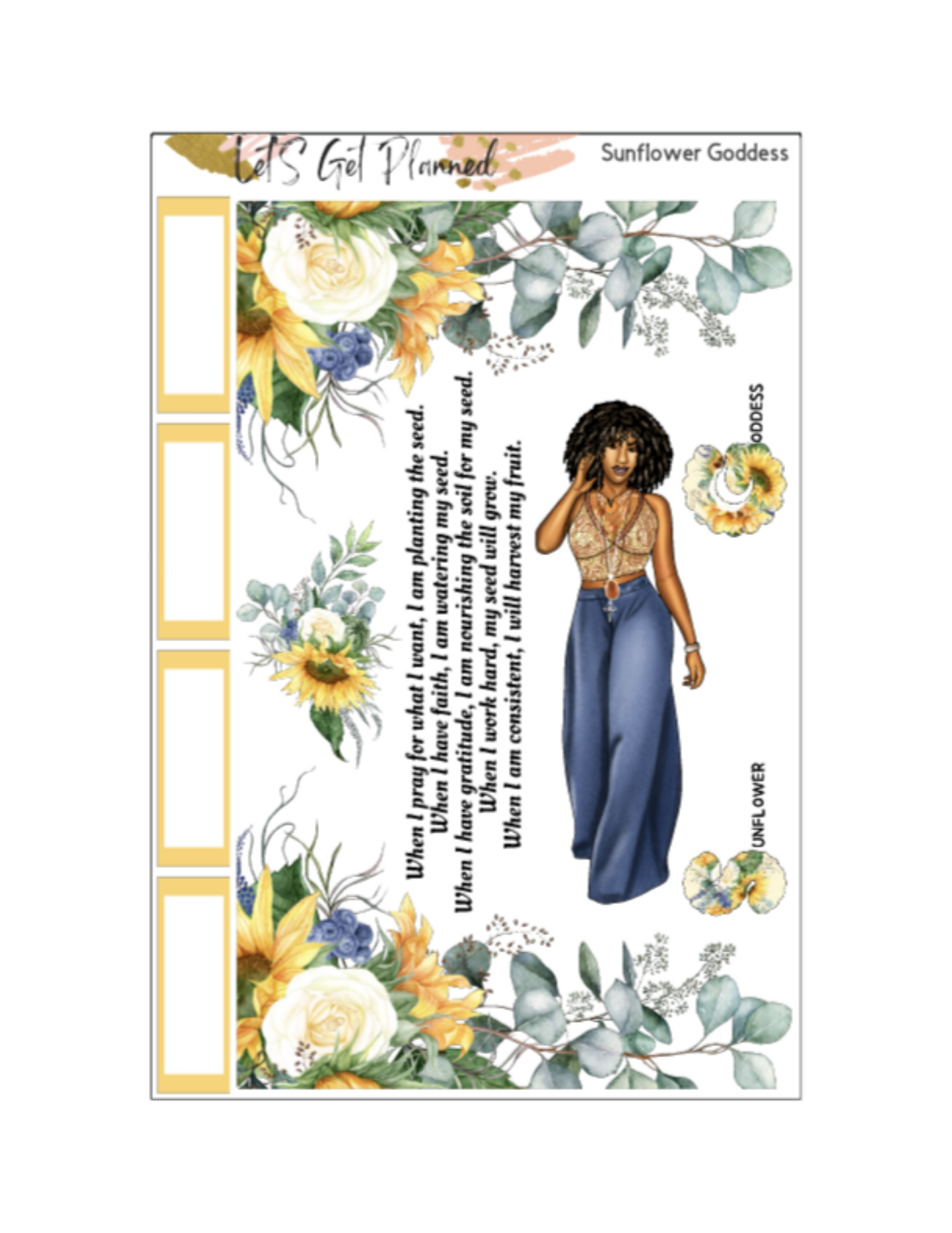 Sunflower Goddess 3-pg Kit