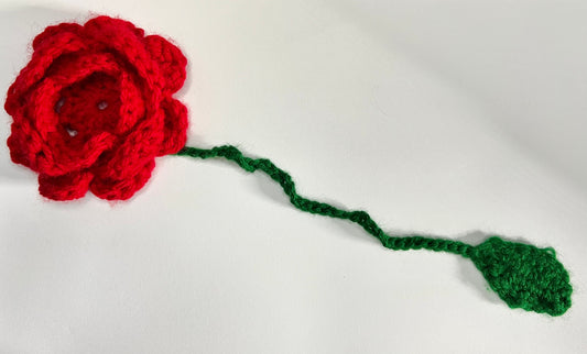 Handmade Crochet Rose Bookmark