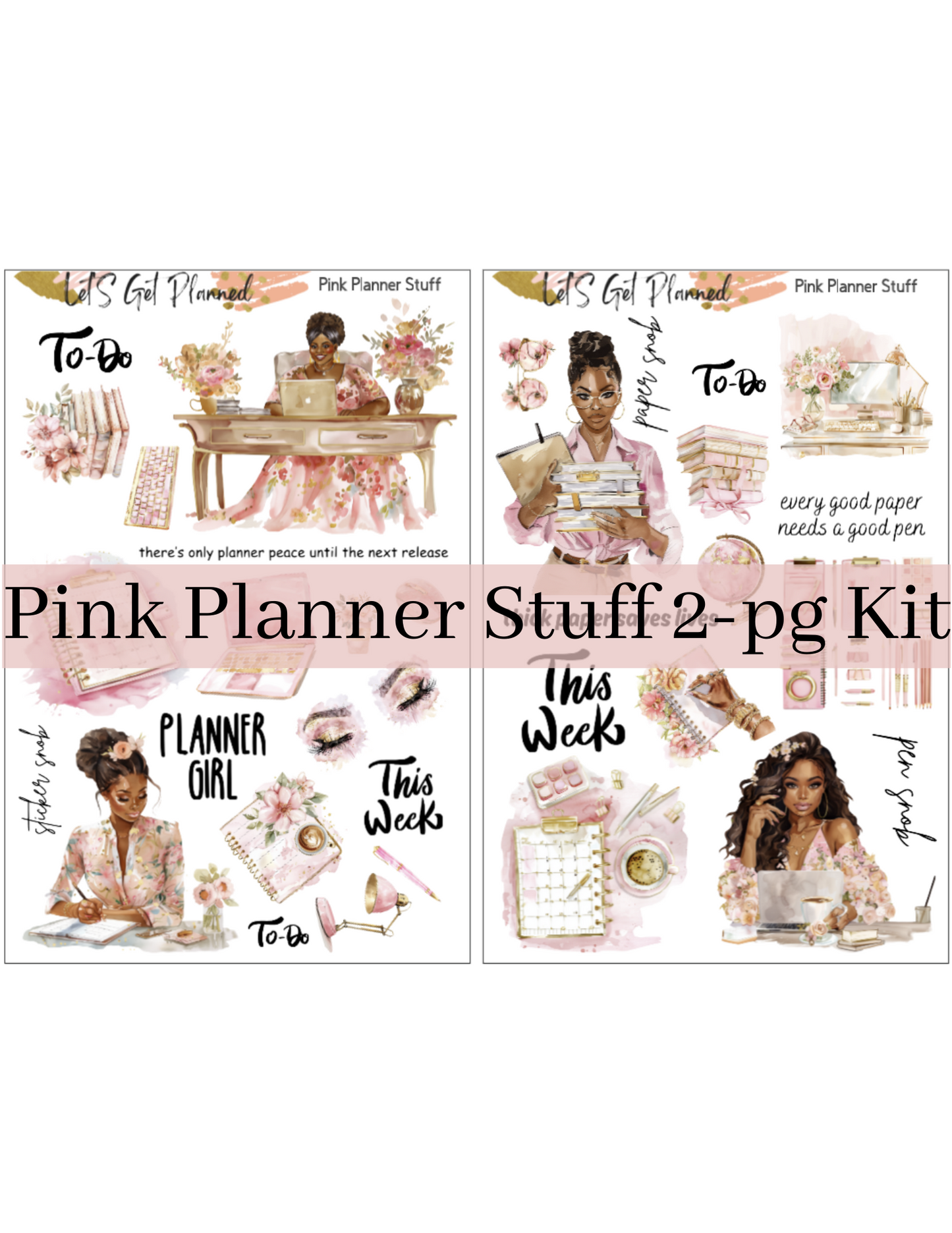 Pink Planner Stuff 2-pg Kit