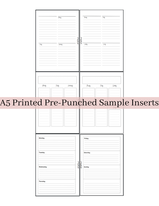 Printed Pre-punched Sample Inserts