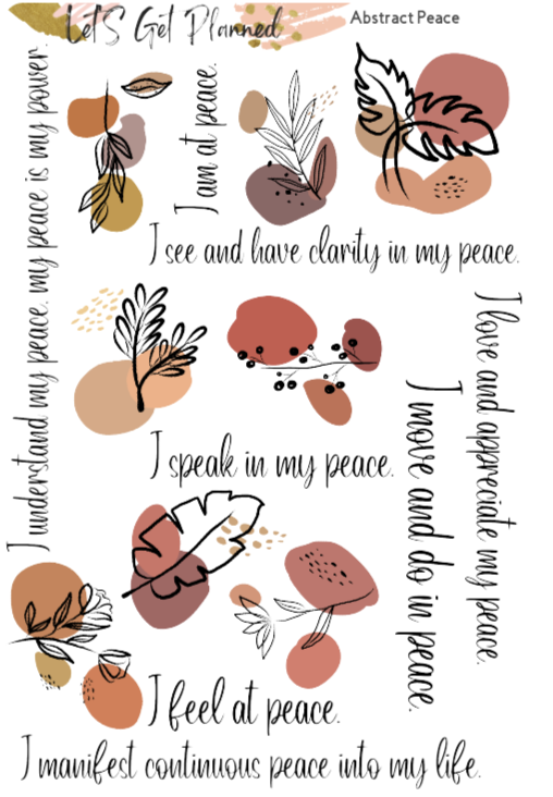 Abstract Peace 1-Pg Sticker Sheet