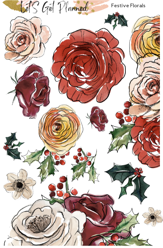 Festive Florals 2-pg Kit