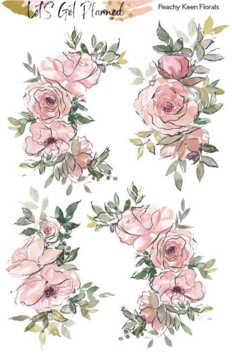 Peachy Keen Florals 2-pg Kit