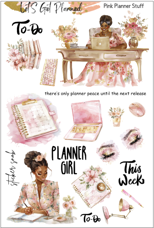 Pink Planner Stuff 2-pg Kit