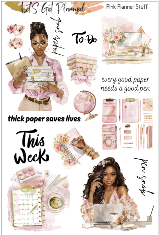 Pink Planner Stuff 2-pg Kit