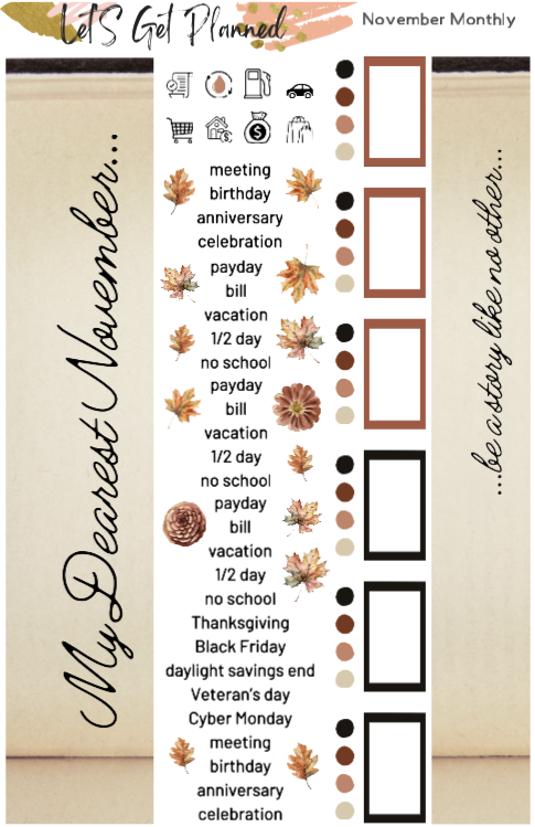 NEW!!! November Monthly 3-pg Kit